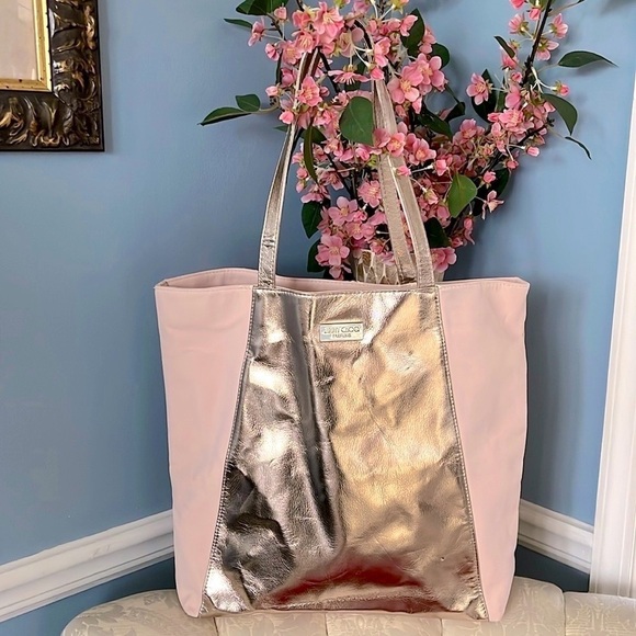 NWOT Jimmy Choo Parfums Pale Pink Tote Gold Metallic Detail Shoulder Bag Purse - Picture 14 of 14